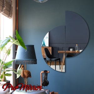 Half Moon Mirror, mirror design, aesthetic mirror, wall hanging mirror, decorative mirror, irregular mirror,