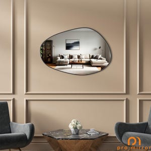 Wall Hanging Mirror, Custom Sizes Mirror, Asymmetrical Gold Frame Mirror, irregular Mirror,