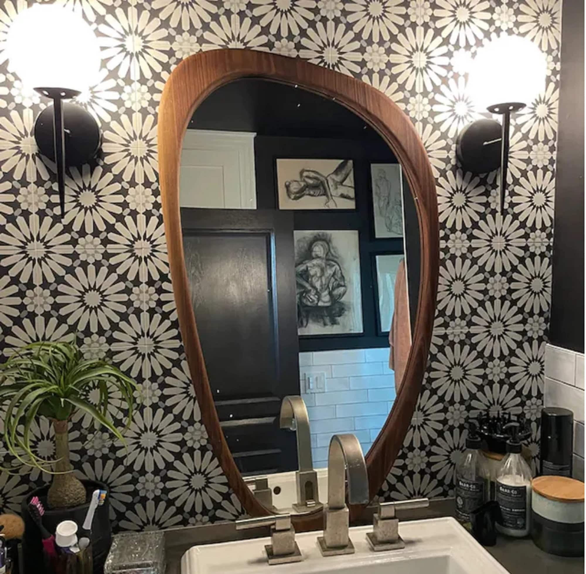 Round Mirrors 24inch Wall Mirrors Decorative Wood Frame Morden Mirrors –  JIYUERLTD
