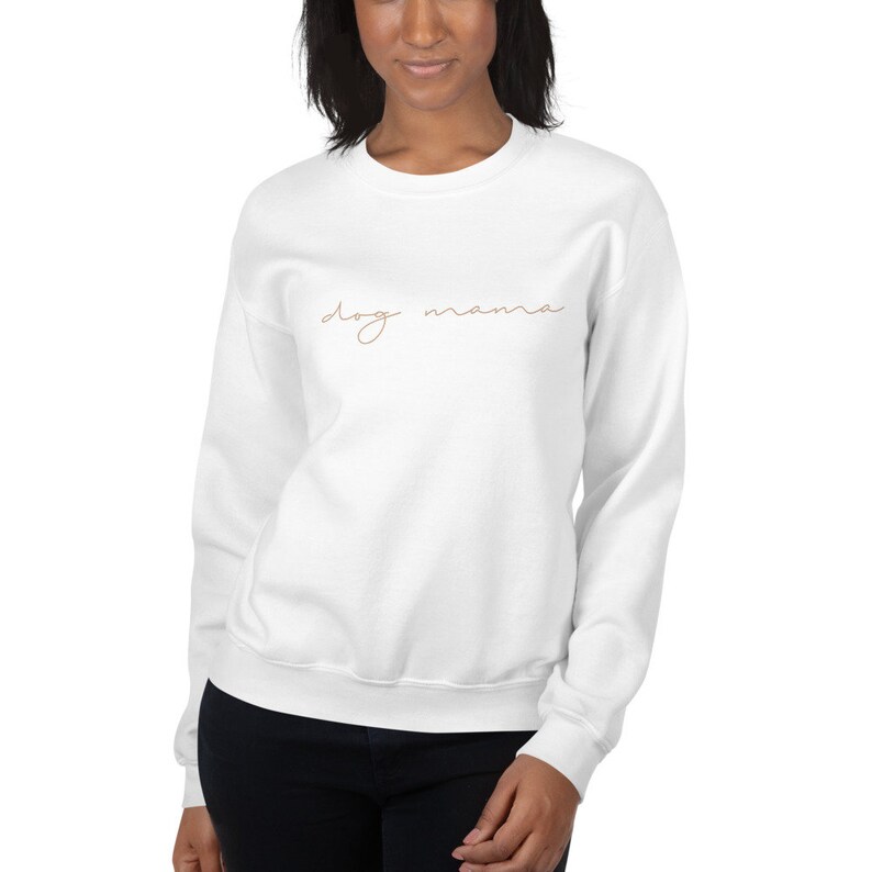 Hund Mama Script Sweatshirt Hund Mom Sweatshirt Subtile Hund Mama Sweatshirt Haustierliebhaber Crew Neck Frauen Pullover Grafik Pull Over Bild 3