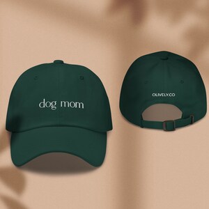 Dog mom embroidered baseball hat Black dog mom hat Embroidered dad hat Unstructured baseball cap Spruce