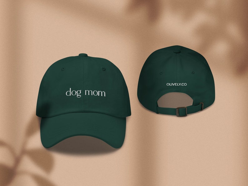 Dog mom embroidered baseball hat Black dog mom hat Embroidered dad hat Unstructured baseball cap image 3