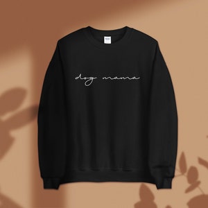 Dog Mama Script Sweatshirt Dog Mom Sweatshirt Subtle Dog Mom Sweatshirt Pet Lovers Crew Neck WomenSweater Graphic Pull Over image 3