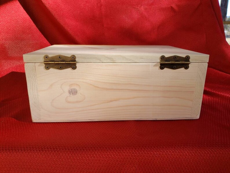 Pine Wood Box With Hinged Lid and Antique Brass Clasp Pine Etsy