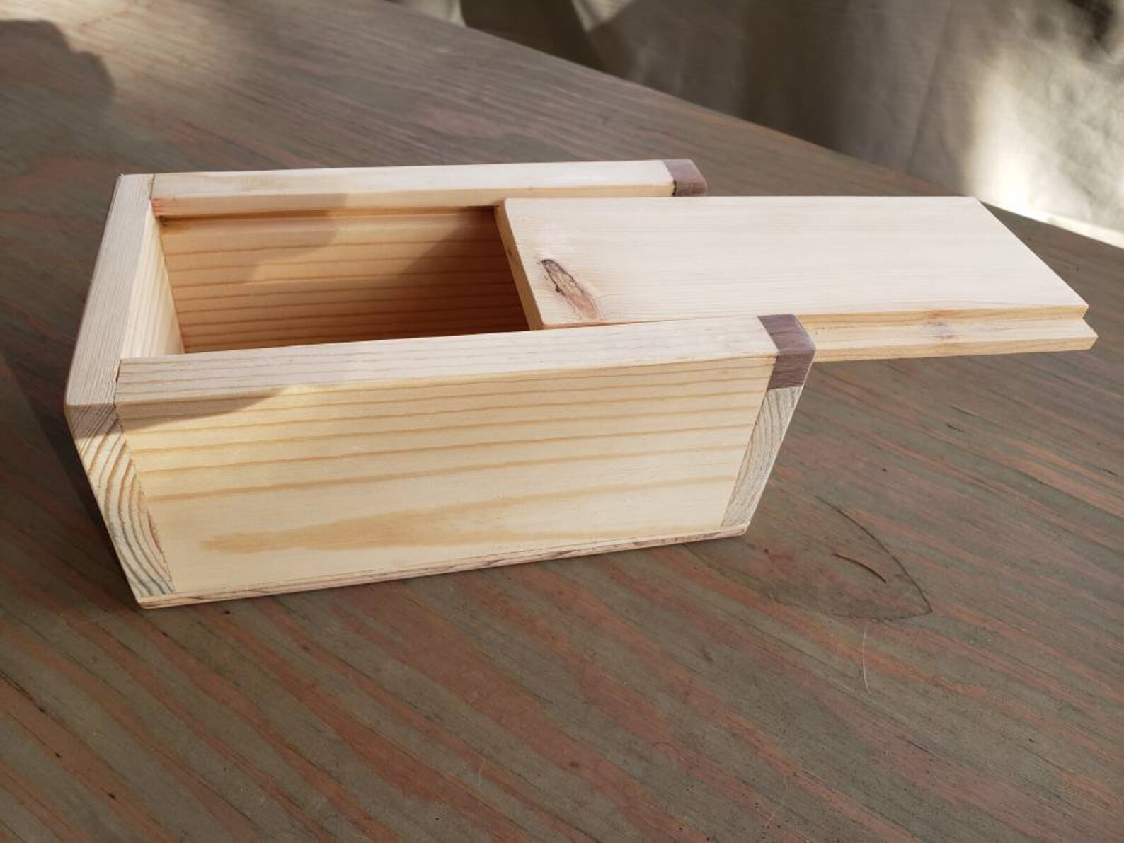 Caja de madera con tapa con bisagras y cierre caja de | Etsy