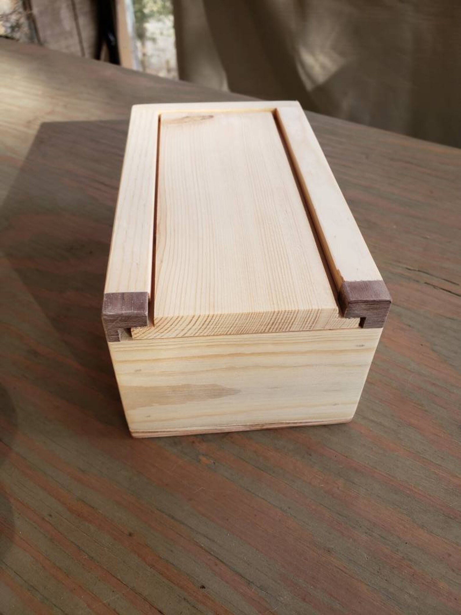 Caja de madera con tapa con bisagras y cierre caja de | Etsy