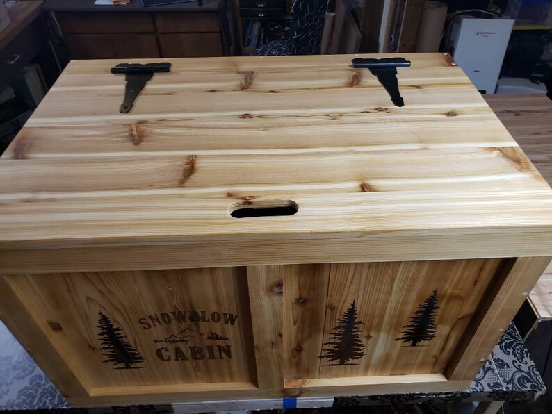 Pine Wood Toy Box Cedar Boxes Foot Locker Storage Box Etsy