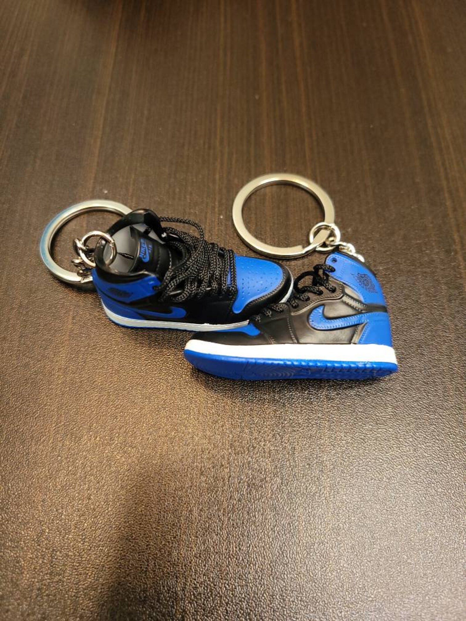 Mini 3D Sneaker Keychain AJ1 blue/black Etsy