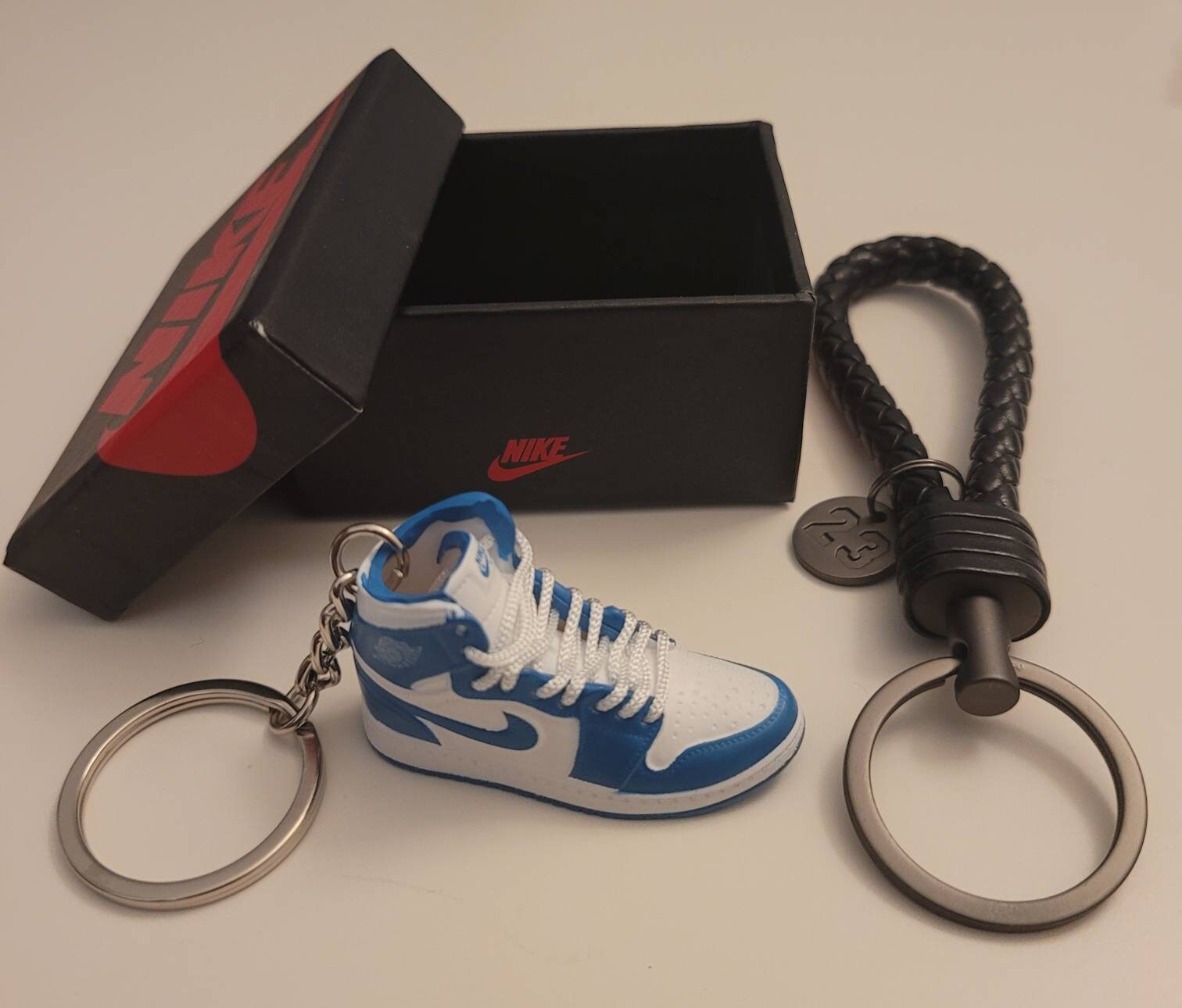 Mini 3D Sneaker Keychain AJ1 University blue Etsy