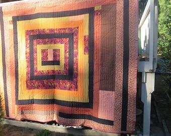 Gee's Bend Quilt, Cotton Quilt, Hand Sewn Quilt, Hand Quilted, Artistic Quilt