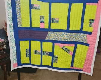 Gee's Bend Quilt, Cotton Quilt, Hand Sewn Quilt, Hand Quilted, Artistic Quilt