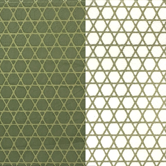 Green Basket Stitch Trihexagonal Japanese Pattern Cocktail Napkin 2