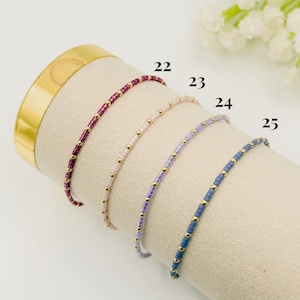 Summer seed bead stacking bracelet | 18k gold filled with colorful tiny beads | beaded stretch bracelet | seed bead | stackable stretch image 9