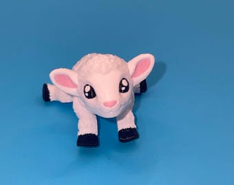 Figura articulada de cordero bebé impresa en 3D: ¡40 opciones de color!