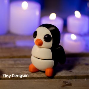 Baby Penguin Articulated 3d Printed Figurine - 40 Color Options!