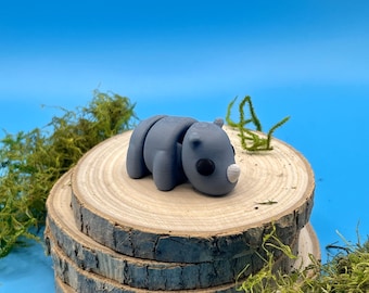 Baby Rhino Articulated 3d Printed Figurine - 40 Color Options!