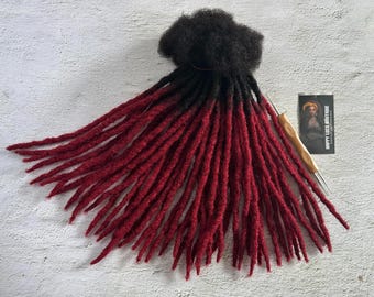 Przedłużki z włosów ludzkich Ombre z teksturą: 99J Color Tips DreadLocks
