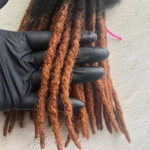 Honey Tips 100% Human Hair Dreadlock Extensions | Textured Interlocked Human Hair Loc Extensions Bundles