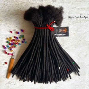 Real Human Hair Loc Extensions Bundles | Permanent & Hand-made Dreadlock Extensions | Natural Black Color Locs