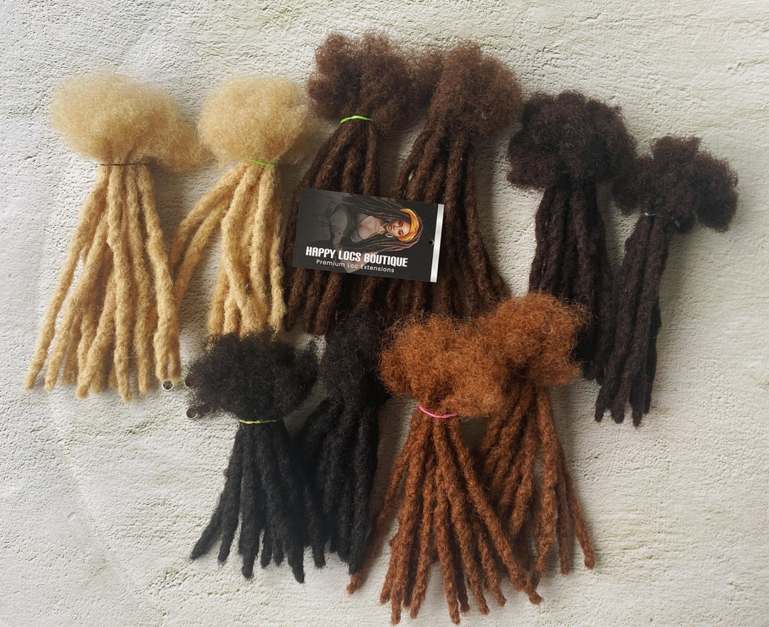 Different Colors Textured Interlocked Human Hair Loc Extensions bundles ...