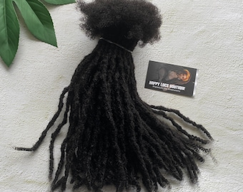 Anwi Textured Curly Tips Human Hair Loc Extensions Bundles | Permanent Human Hair Dreadlock Extensions | Curly Ends locs