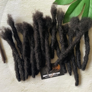 Textured Human Hair Wicks Loc Extensions | Jumbo Loc Extensions | Thick locs, Large Dreadlock Extensions (10 locs per bundle)