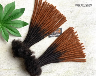Ombre Honey Tips Human Hair Loc Extensions: Natural Dreadlock Bundles (T1B/30
