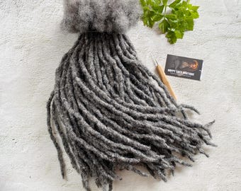 Salt and Pepper Extensions van echt haar: 100 Anwi getextureerde in elkaar grijpende dreadlocks