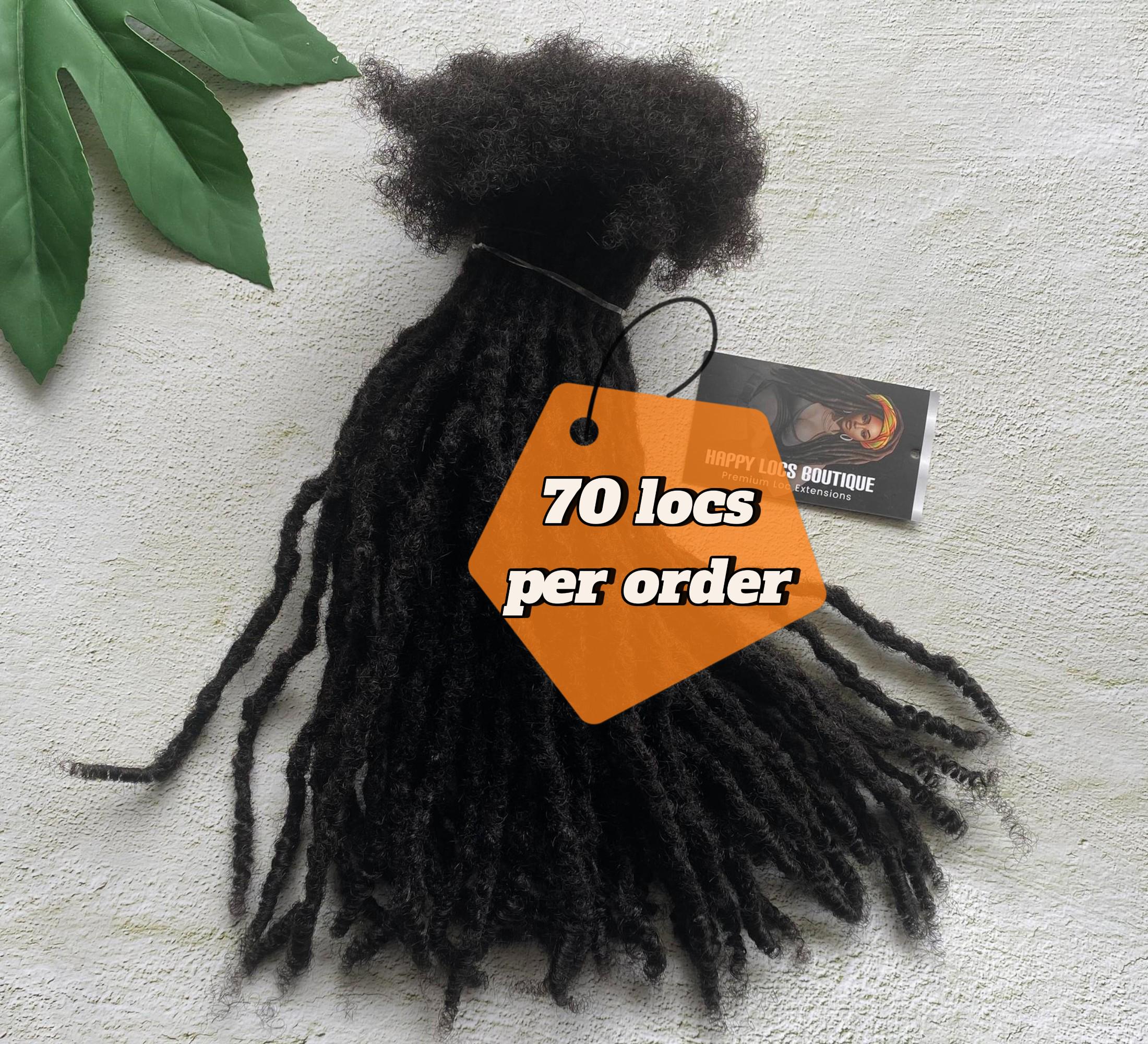 70 Locs Bundle | Anwi Textured Curly Tips Human Hair Loc Extensions | Permanent Human Hair Dreadlock Extensions