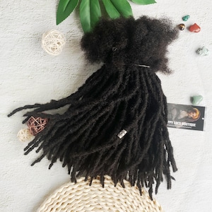 100 Locs Textured Interlocked Human Hair Loc Extensions Bundles | Permanent Dreadlock Extensions Human Hair | Thickness of 0.4cm,0.6cm,0.8cm