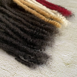 Loc Extensions Human Hair Curly Ends| Dreadlock Extensions Human Hair Curly Tips | 10 Locs Per Bundle| Thickness of 0.4cm,0.6cm,0.8cm