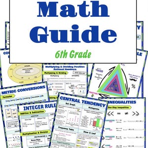 6th Grade Math GUIDE / ANCHOR CHARTS / Interactive Journal