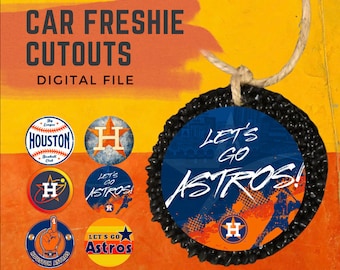 DIGITAL FILE - Six (3 size) Astros Circle FRESHIE Cutouts - Printable on Card Stock