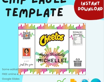 Modèle d'étiquette à puce modifiable - Cadeaux personnalisés - Anniversaire / Baby Shower / Mariage