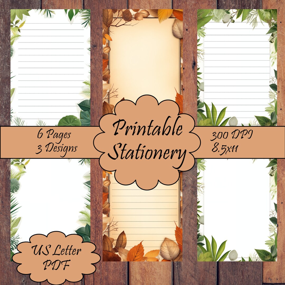 Printable Stationery Set for the Plant and Nature Lover. Beautiful ...