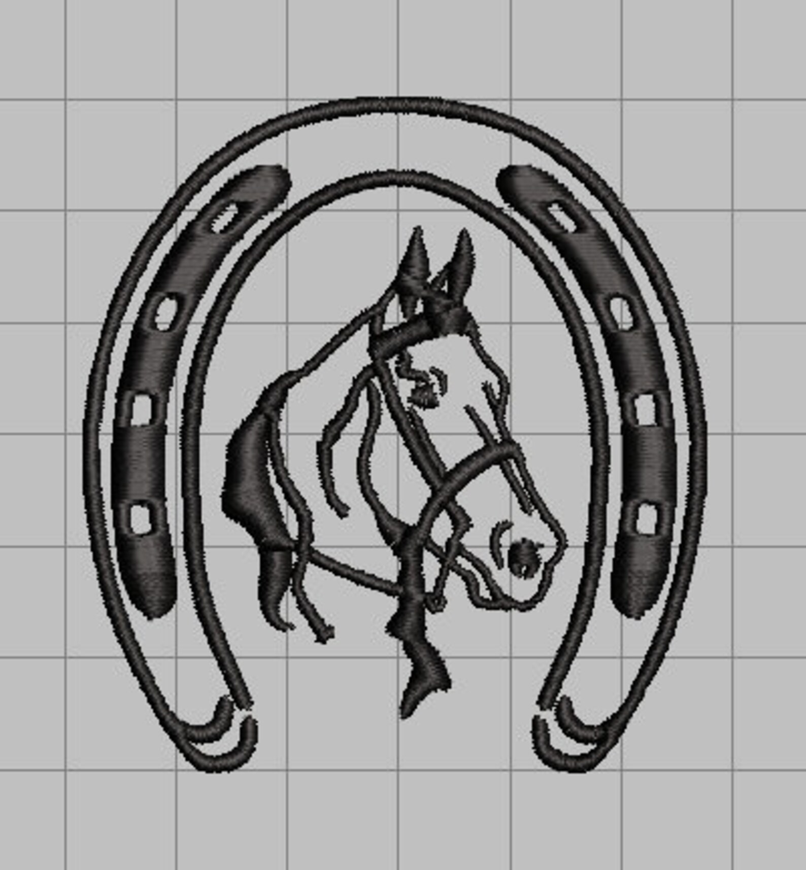 Design for Horseshoe Horse Embroidery Etsy