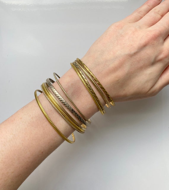 Gold Colored Bracelet Set Etsy