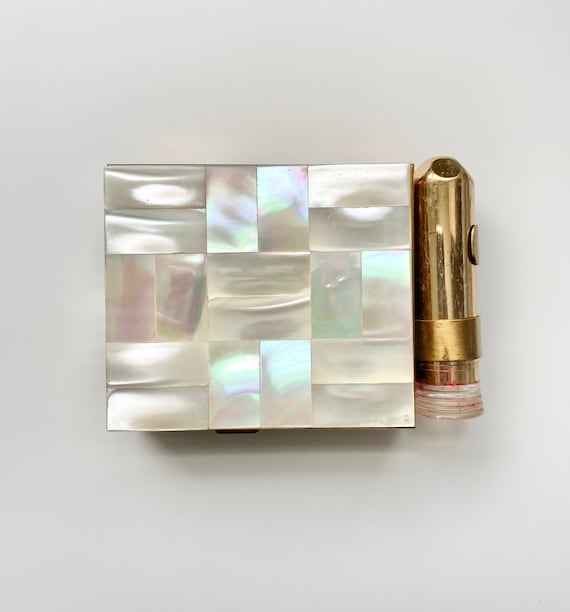 Gorgeous Mother of Pearl Makeup Compact Purse/ Po… - image 6