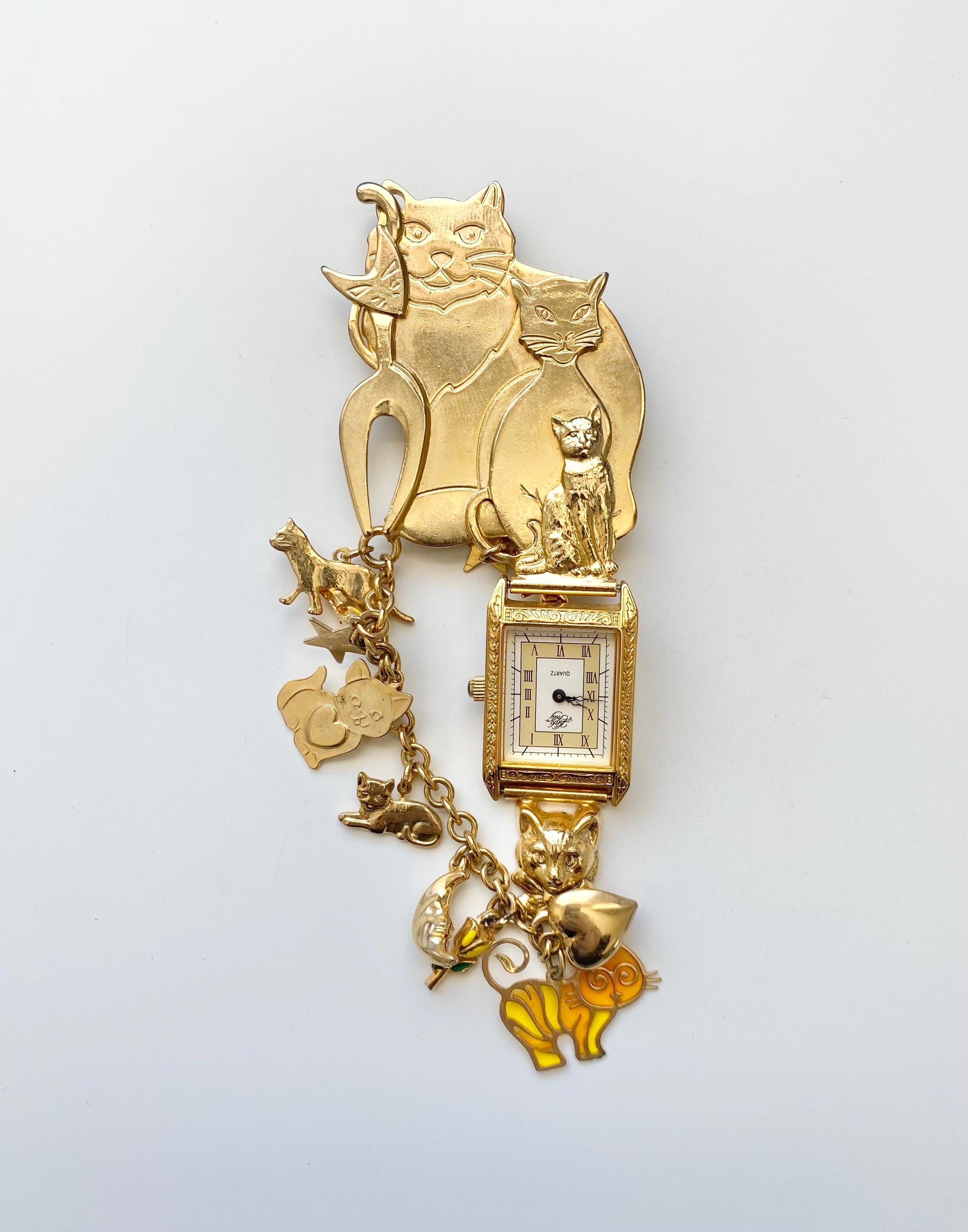 Rare Vintage KIRKS FOLLY Cat Lovers Brooch & Watch - Etsy