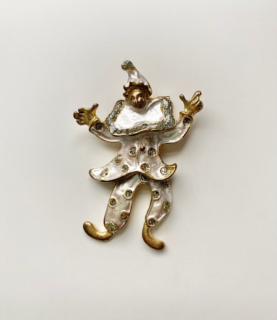 Vintage Dancing Clown Brooch