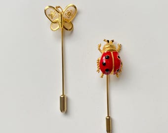 Set of 2 Vintage Insect Stick Pins