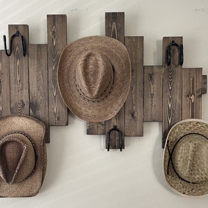 6-hat Cowboy Hat Rack Cowgirl Hat Rack Hat Rack Adjustable Wooden Cowboy  Hat Rack Wooden Wall Decor Traditional Cowboy Hat Rack 