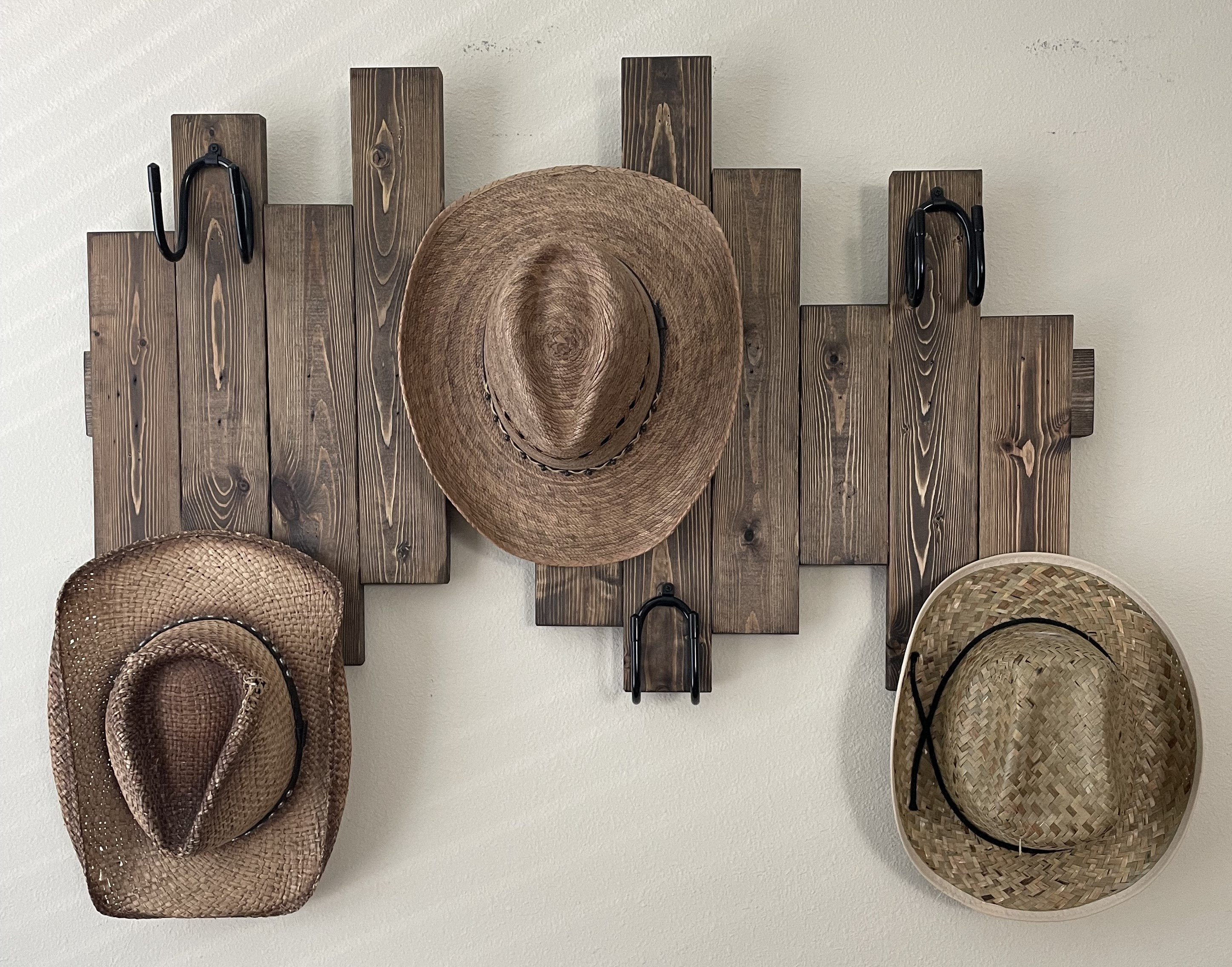 2xFolytiy Cowboy Hat Rack for Wall Hat Holder Organizer Western