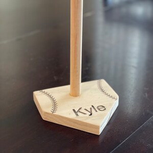 Softball and Baseball Ring Stand Sports Rings Holder Wooden Ring Stand Championship Ring Stand Sports Athletic Ring Stand Gift image 4