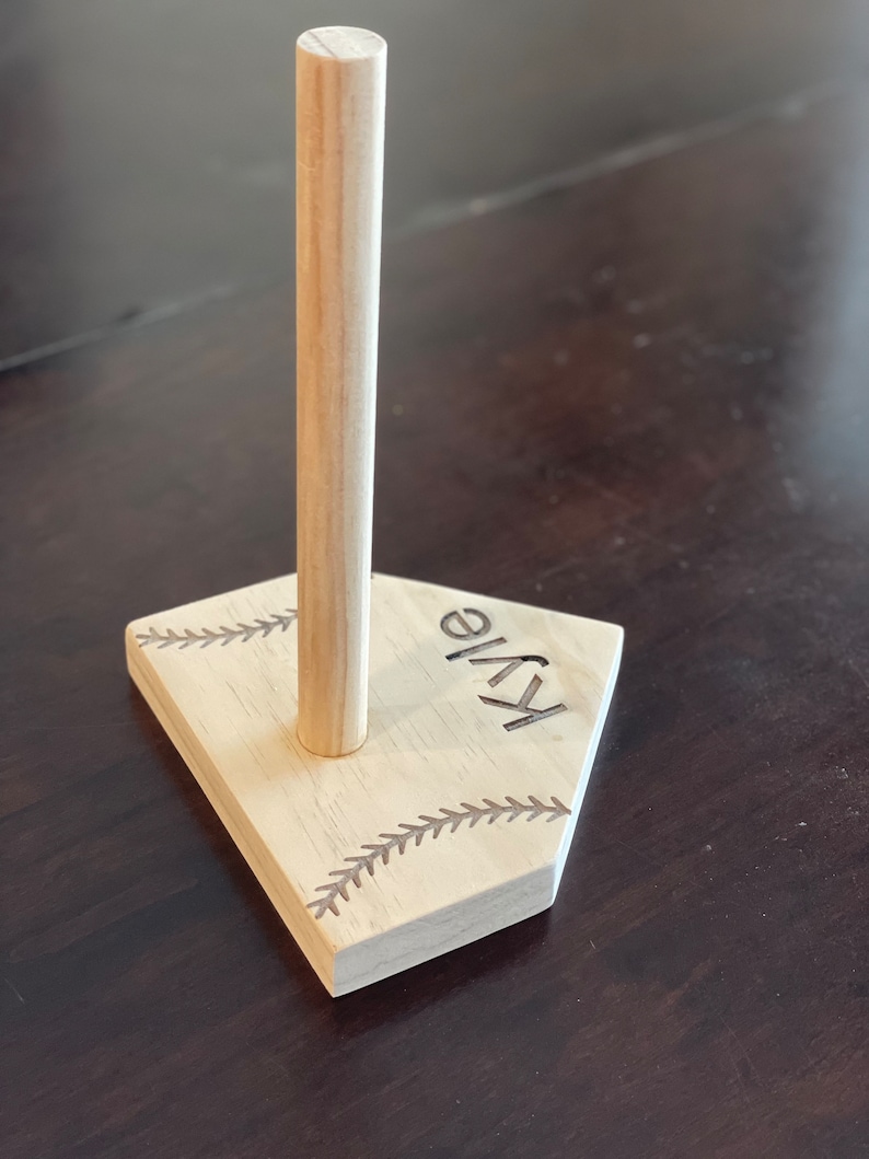 Softball and Baseball Ring Stand Sports Rings Holder Wooden Ring Stand Championship Ring Stand Sports Athletic Ring Stand Gift image 6
