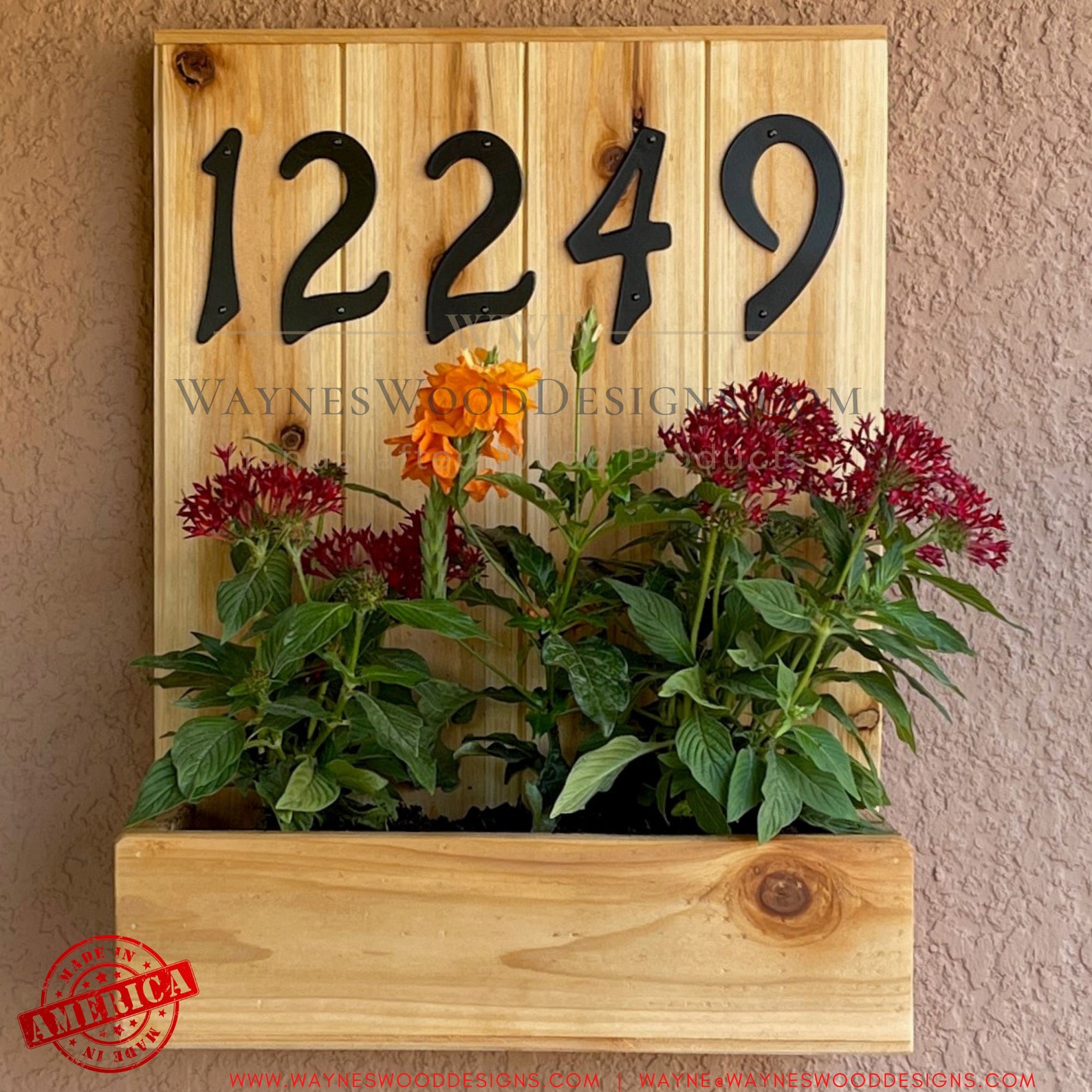 House Number Planter Box Planter Box Home Address Front Etsy
