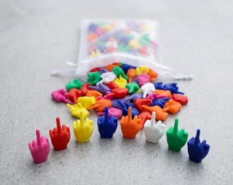 Mini Middle Fingers, Funny Gag Gift, Novelty Party Favor, White Elephant Gift, Breakup Gift, Desk Decor, Mixed set or Bold Colors