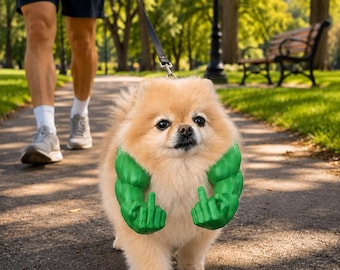 Brazos musculosos con forma de dedo medio para perros y gatos, disfraz de broma para mascotas, accesorio hilarante para perros, regalo novedoso para mascotas, disfraz para animales pequeños