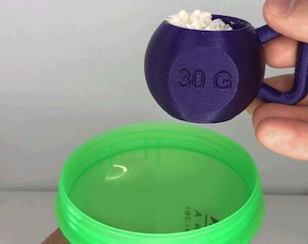 Cuchara para proteínas KettleBell de 30 g: accesorio exclusivo para gimnasio impreso en 3D y regalo ideal para fitness