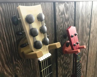 Soporte de pared para ukelele / Colgador minimalista para guitarra / Soporte para ukelele sin taladro / Expositor de pared / Instalación con tornillos